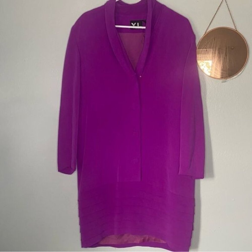YL Vintage Silk Fuschia Suit Dress Size 12